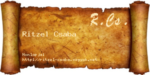 Ritzel Csaba névjegykártya