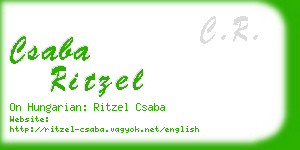 csaba ritzel business card